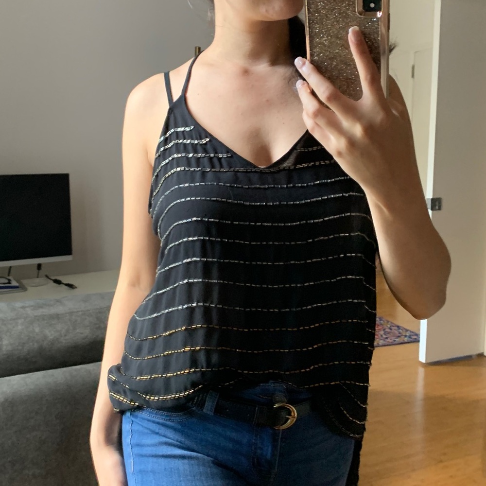 Bar III Beaded Ombré Design Top